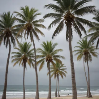 transparent palm trees
