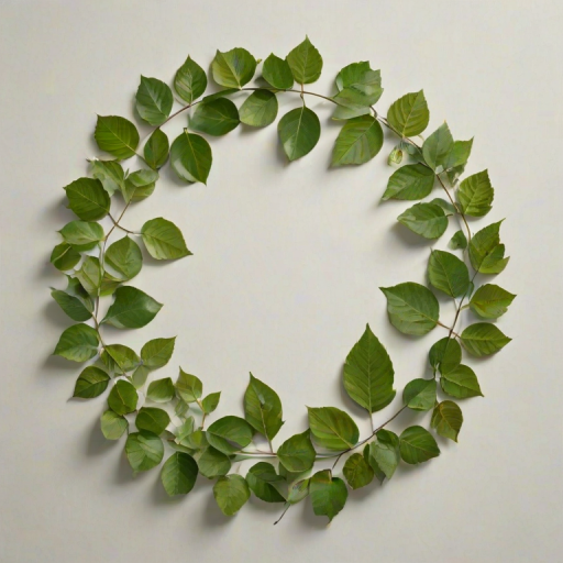 circle with leaves