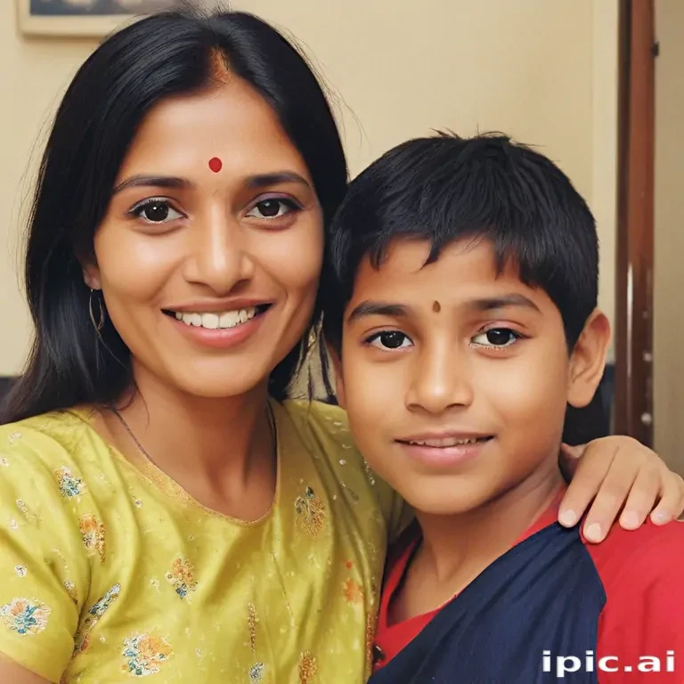 indian son with mom