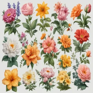 flowers clip art transparent background