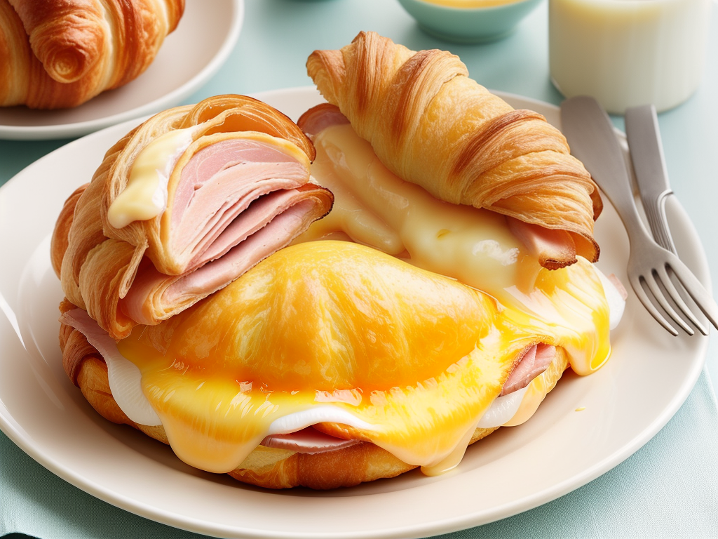 croissant ham egg and cheese
