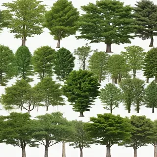 trees no background