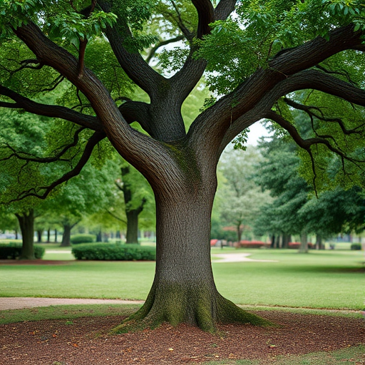 capture a unique tree with an unusual bend in a park setting during daytime using a DSLR camera with a 50mm lens, aperture f/2.8, ISO 100, shutter speed 1/200s, in landscape orientation for enhanced depth and clarity