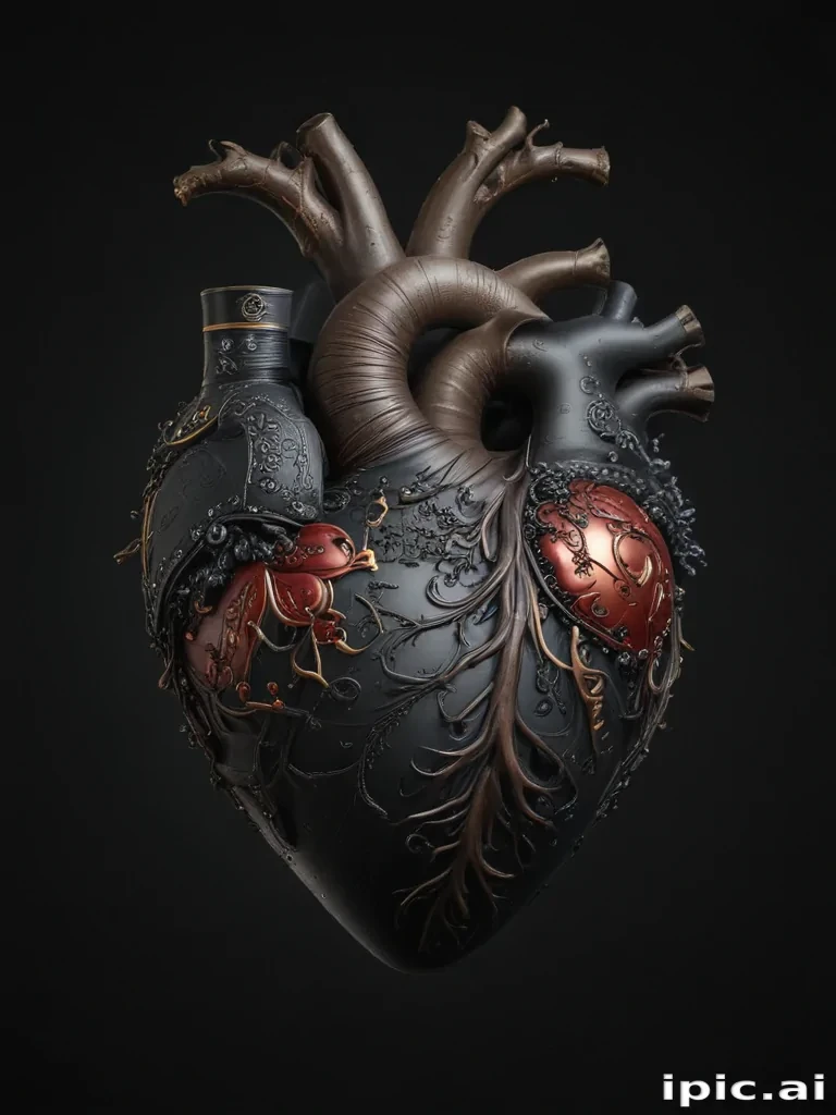 heart with black background