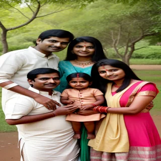 happy indian family
