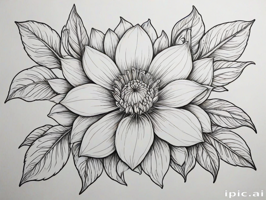 flower drawing for coloring
