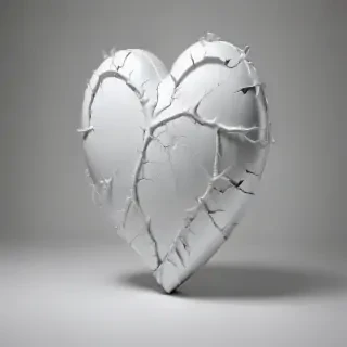 white broken heart