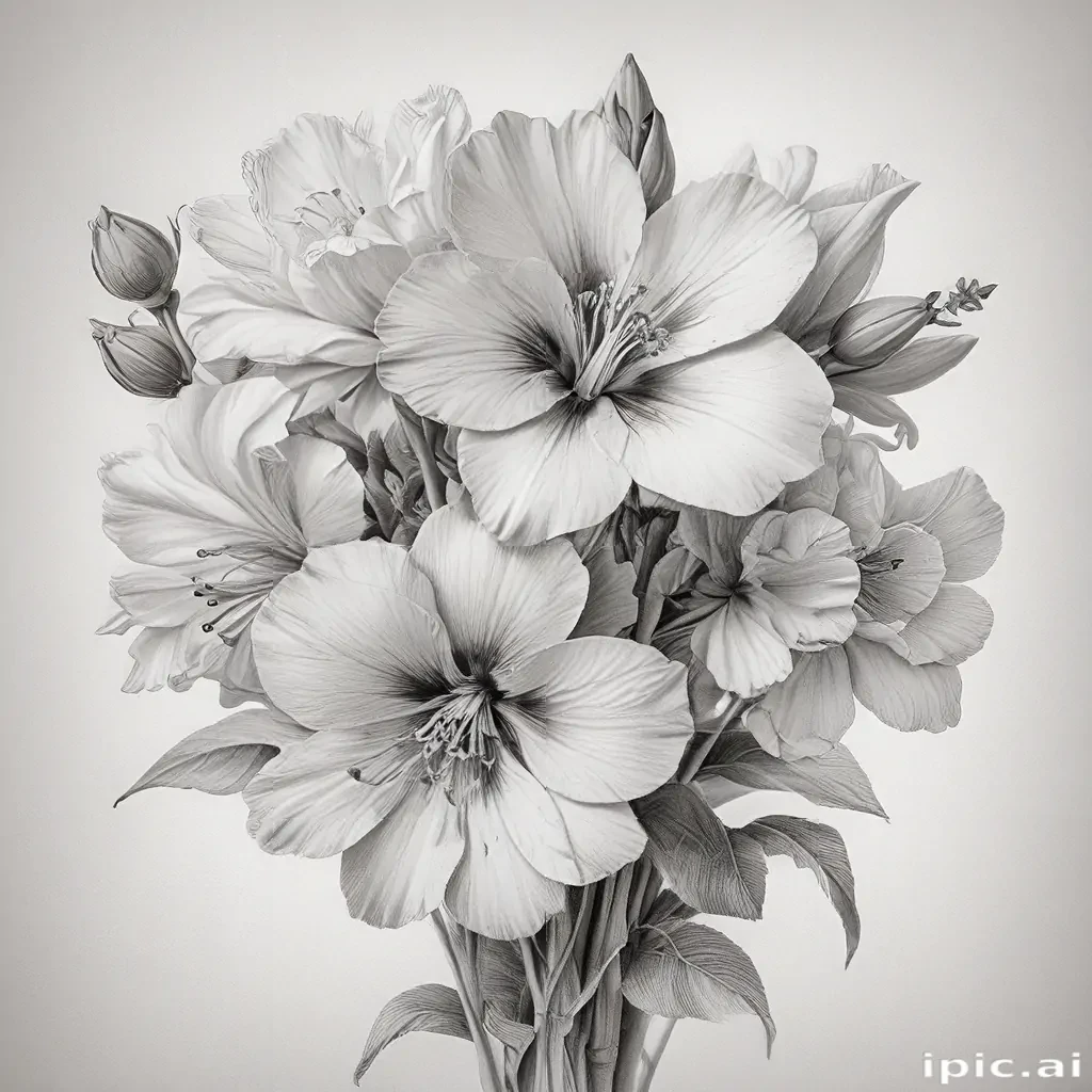 pencil drawing flowers