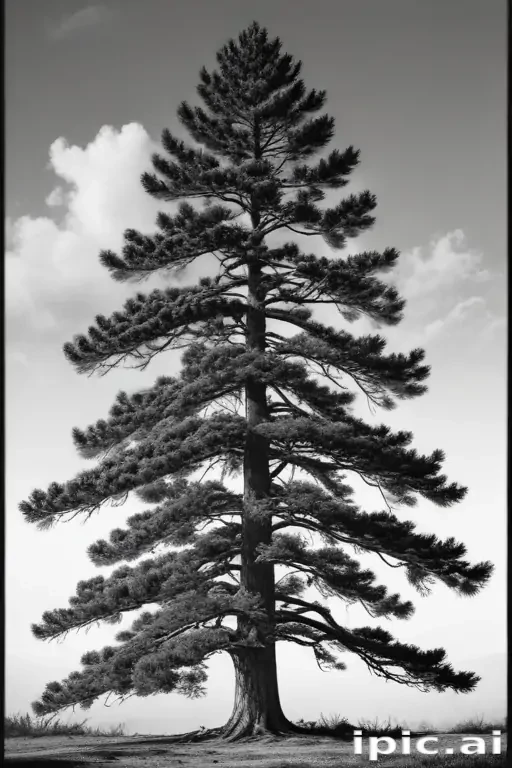 black and white pine tree clip art