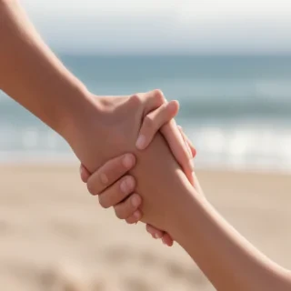 holding hands
