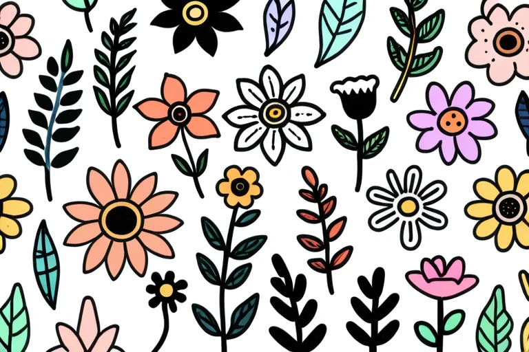 aesthetic flower doodles