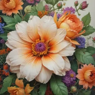 flower drawing with color