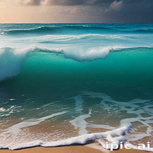 Serene Ocean Waves Gently Rolling onto a Tranquil Sandy Beach Shoreline