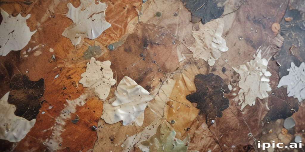 Textured Artistic Composition Featuring Various Leaf Patterns and ...
