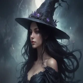 beautiful dark witch fantasy art