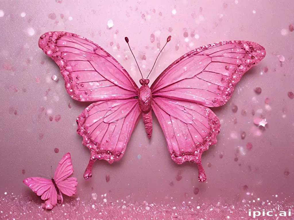 glitter pink butterfly wallpaper
