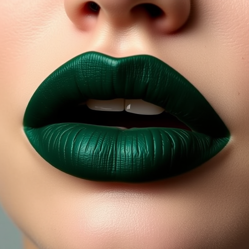 Deep forest green lips with a velvet matte finish, "Evergreen Empress" offers a rich, nature-inspired hue with a soft, velvety texture for a regal look