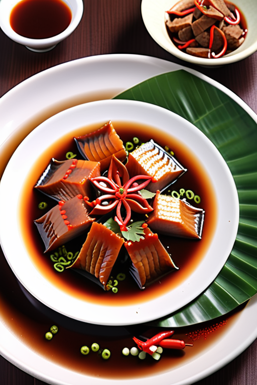 dish flavored with tamarind paste and fish sauce
