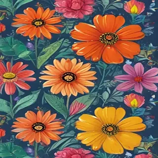 color drawing flowers