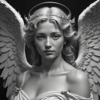 black and white angel drawings