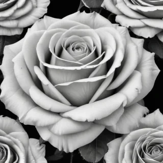 rose clip art black and white