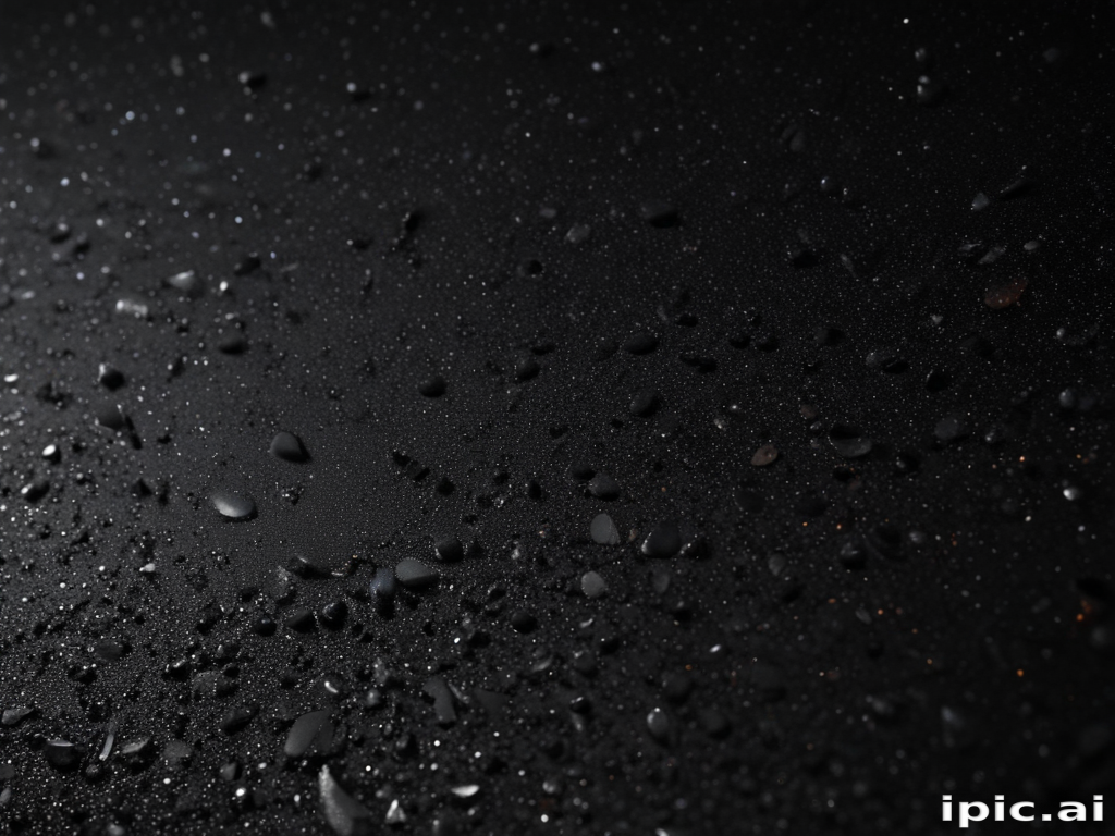 Close-Up of Glimmering Water Droplets on a Dark Surface Background