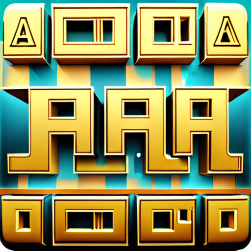 a design showing a stylized, futuristic looking letters of the alphabet