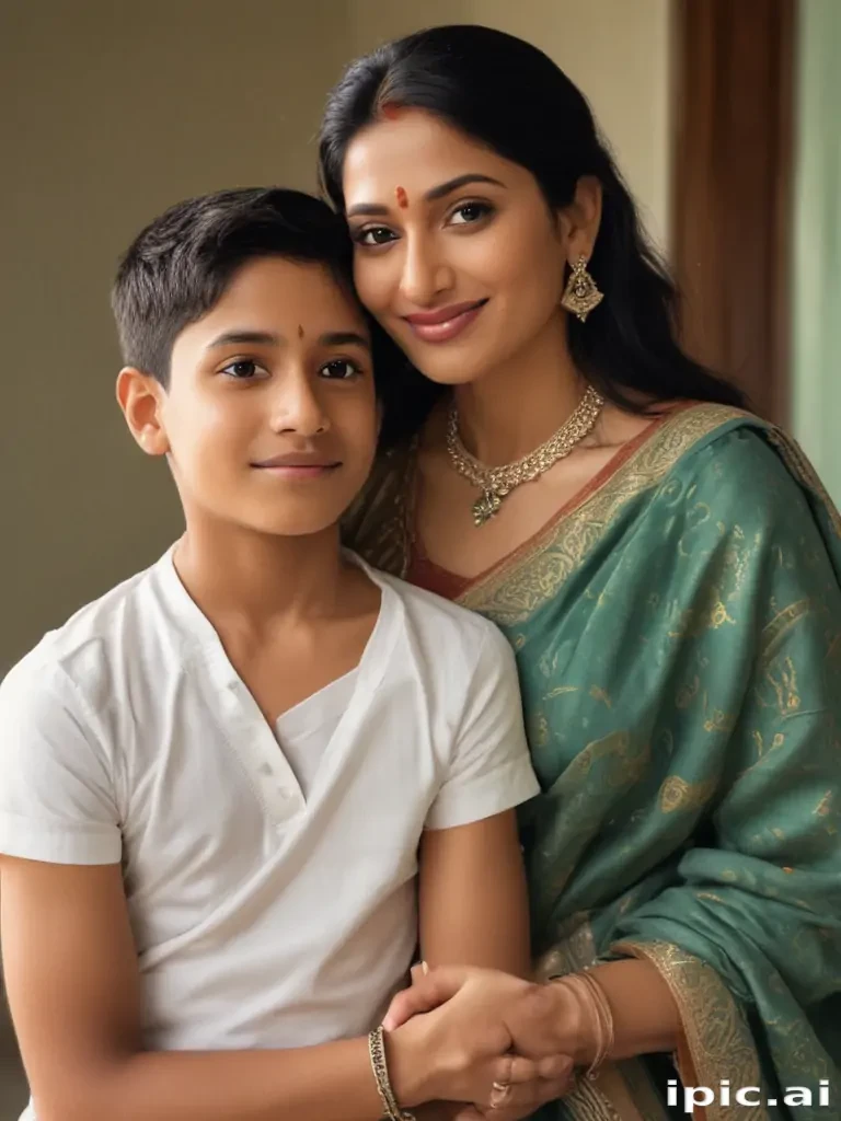 indian mom and son