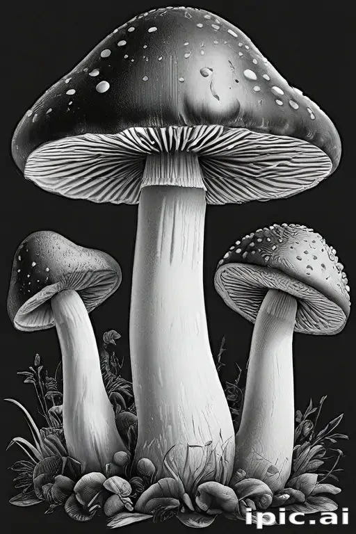 mushroom clip art black and white