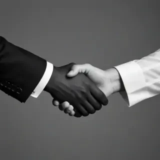 handshake black and white