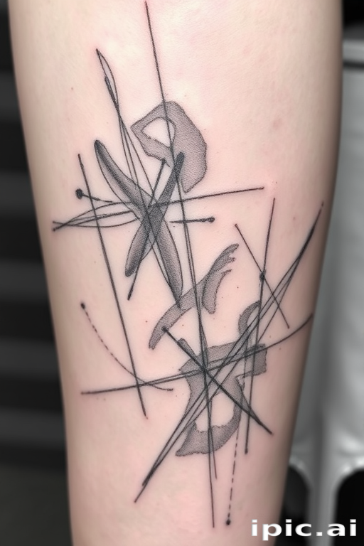 Sketch style tattoo named "Artistic Musings" resembling rough pencil drawings with loose expressive lines and subtle shading in monochromatic gray tones for an unfinished artistic look