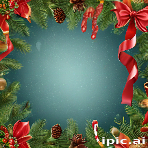 Festive Holiday Frame with Christmas Decorations and Cheerful Elements ...