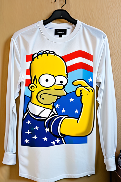 Simpsons em uma estampa de camisa