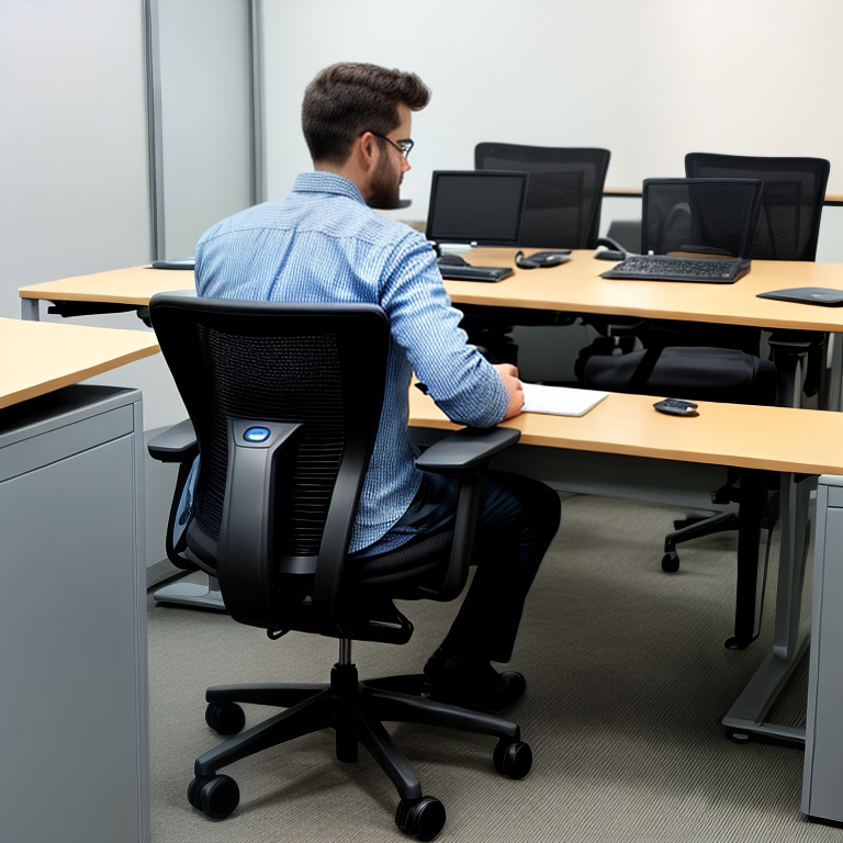 software engineer working alone in office