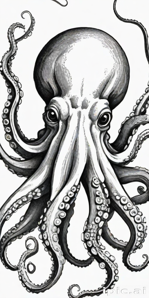octopus clip art black and white