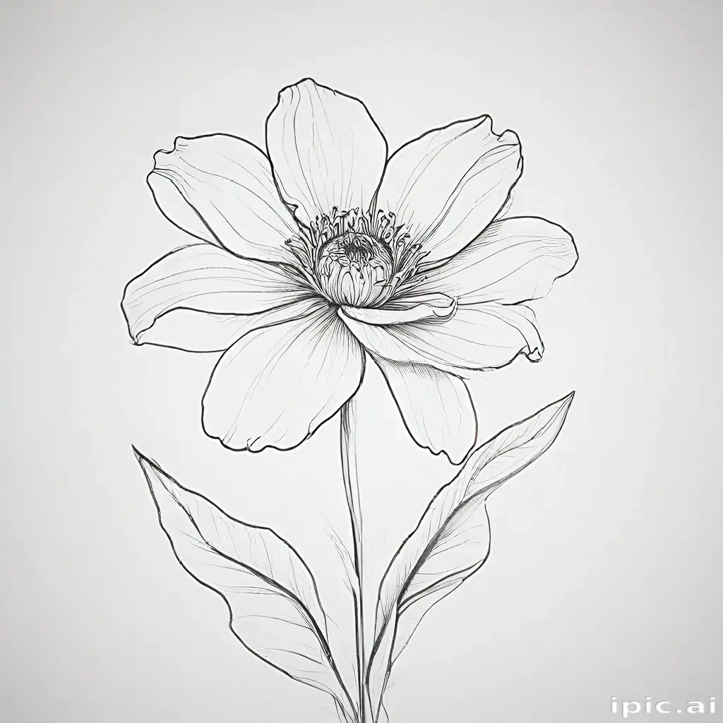 simple flower line art