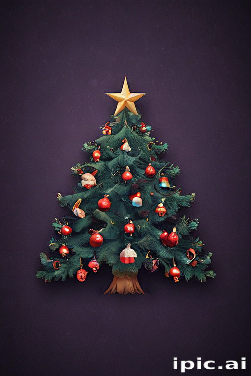 Beautifully Decorated Christmas Tree with Colorful Ornaments and a Star ...
