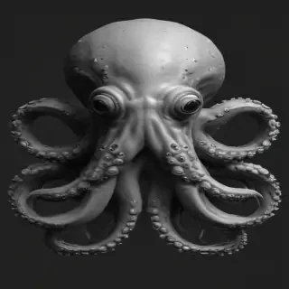 octopus clipart black and white