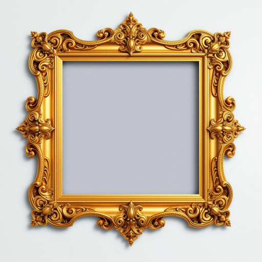 rectangle gold frame png
