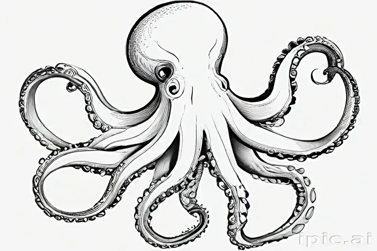 octopus clip art black and white