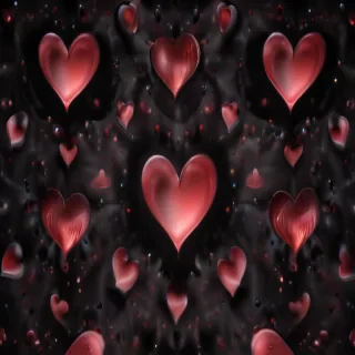 hearts background black