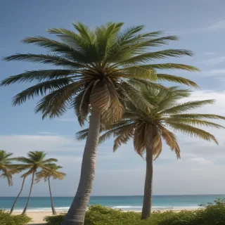 transparent palm trees