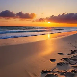 sun set on beach