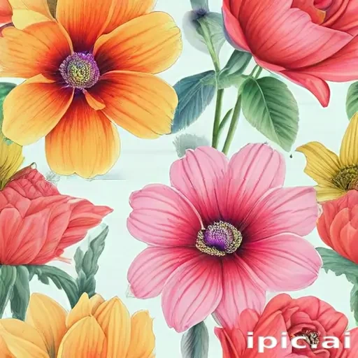 drawings of flowers with color