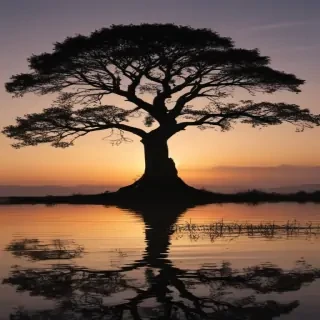 transparent tree silhouette