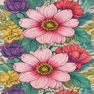 color drawing flowers