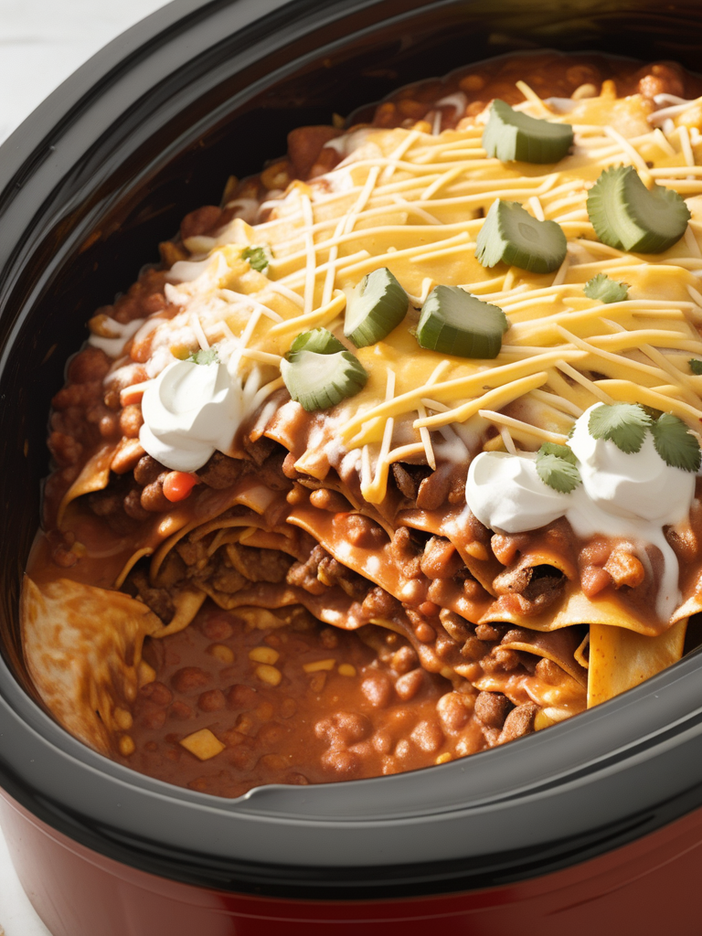 enchilada casserole in the crock-pot