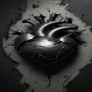 broken black heart