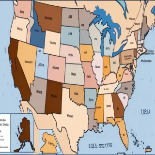usa map with states