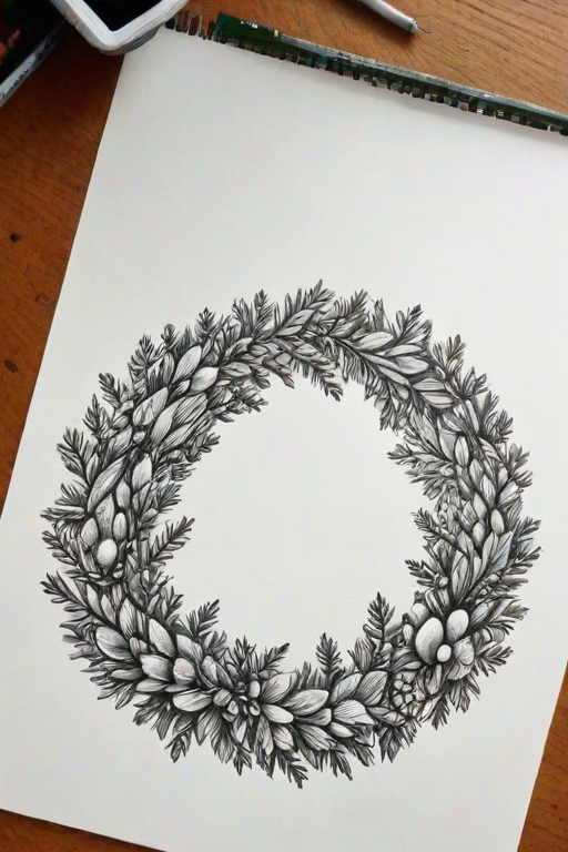 wreath drawing